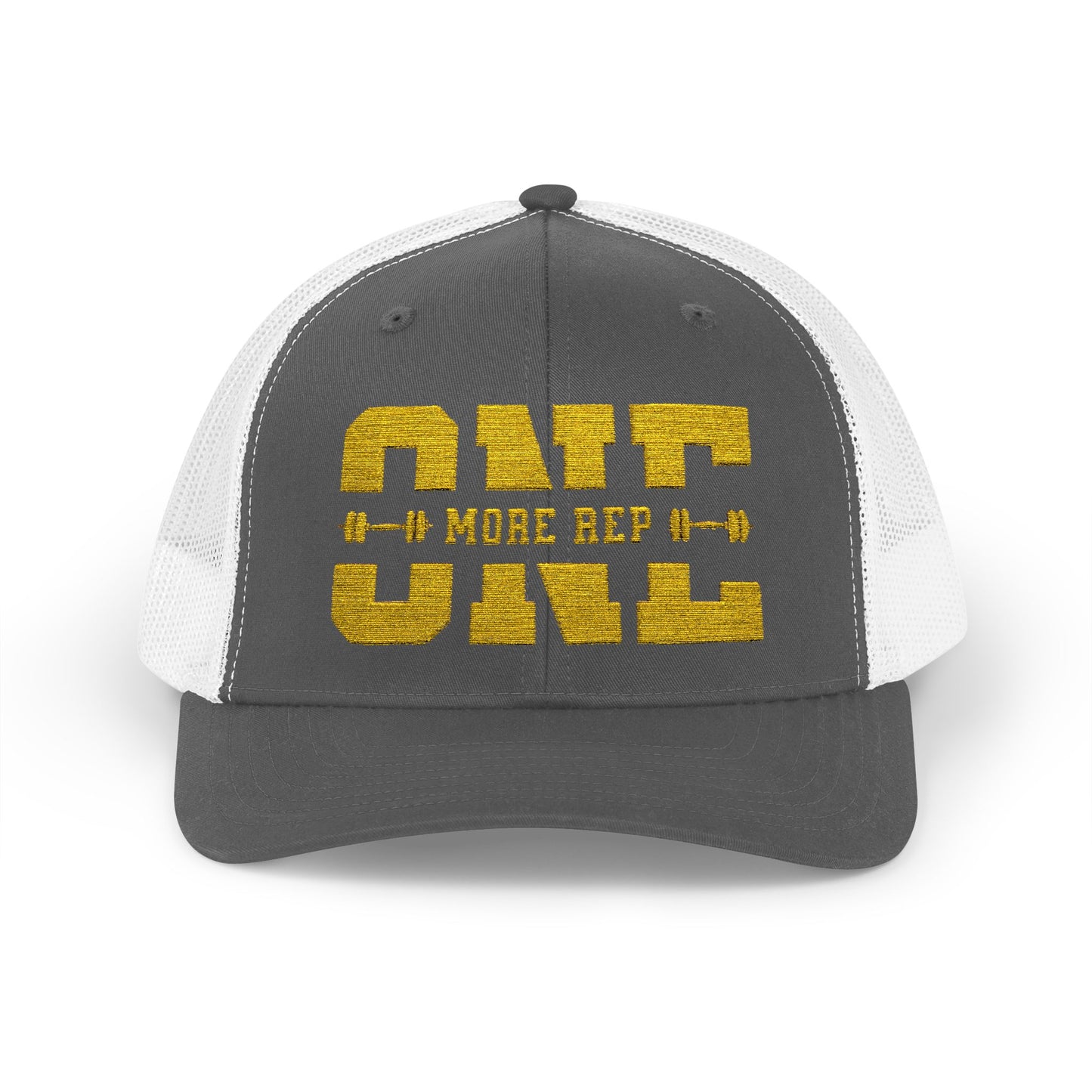 Motivational Gym Snapback Trucker Cap - "One More Rep"