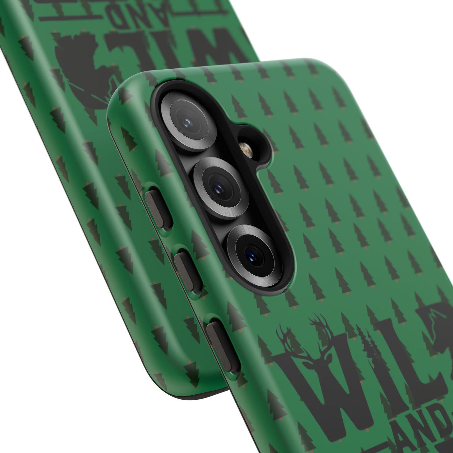 Wild and Free Bear Graphic Phone Case | Forest Pattern iPhone Case