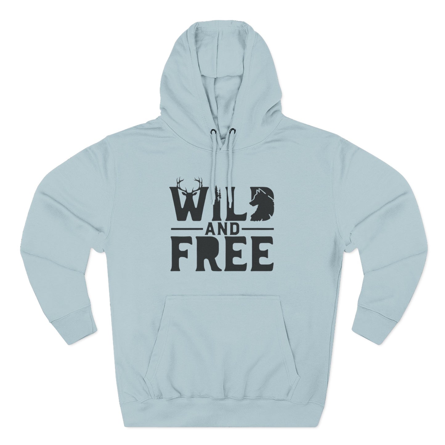 Wild & Free wolf tree antlers hoodie | Three-panel fleece