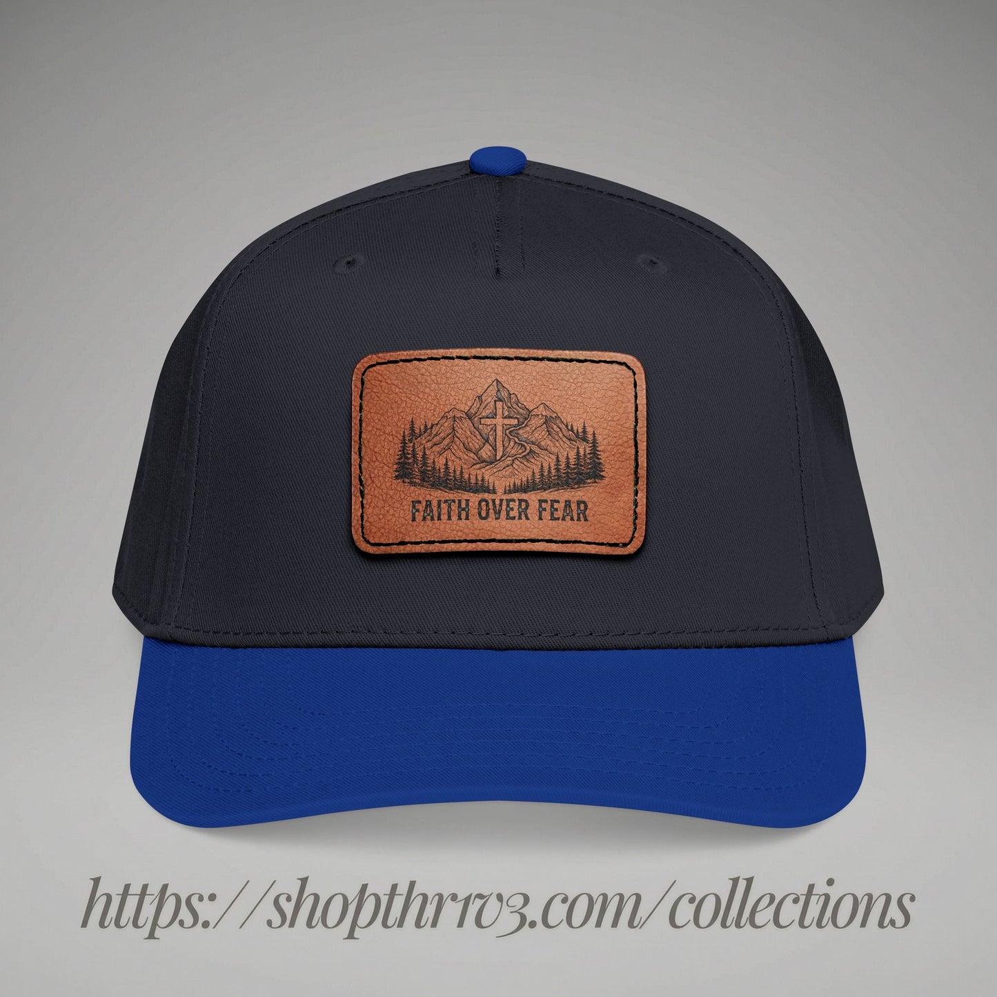 Faith Over Fear Leather Patch Baseball Cap