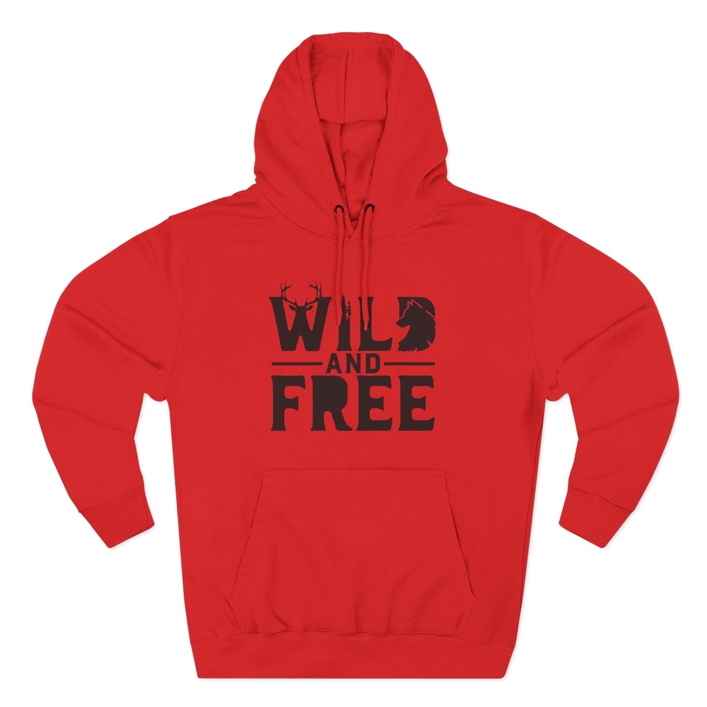 Wild & Free wolf tree antlers hoodie | Three-panel fleece