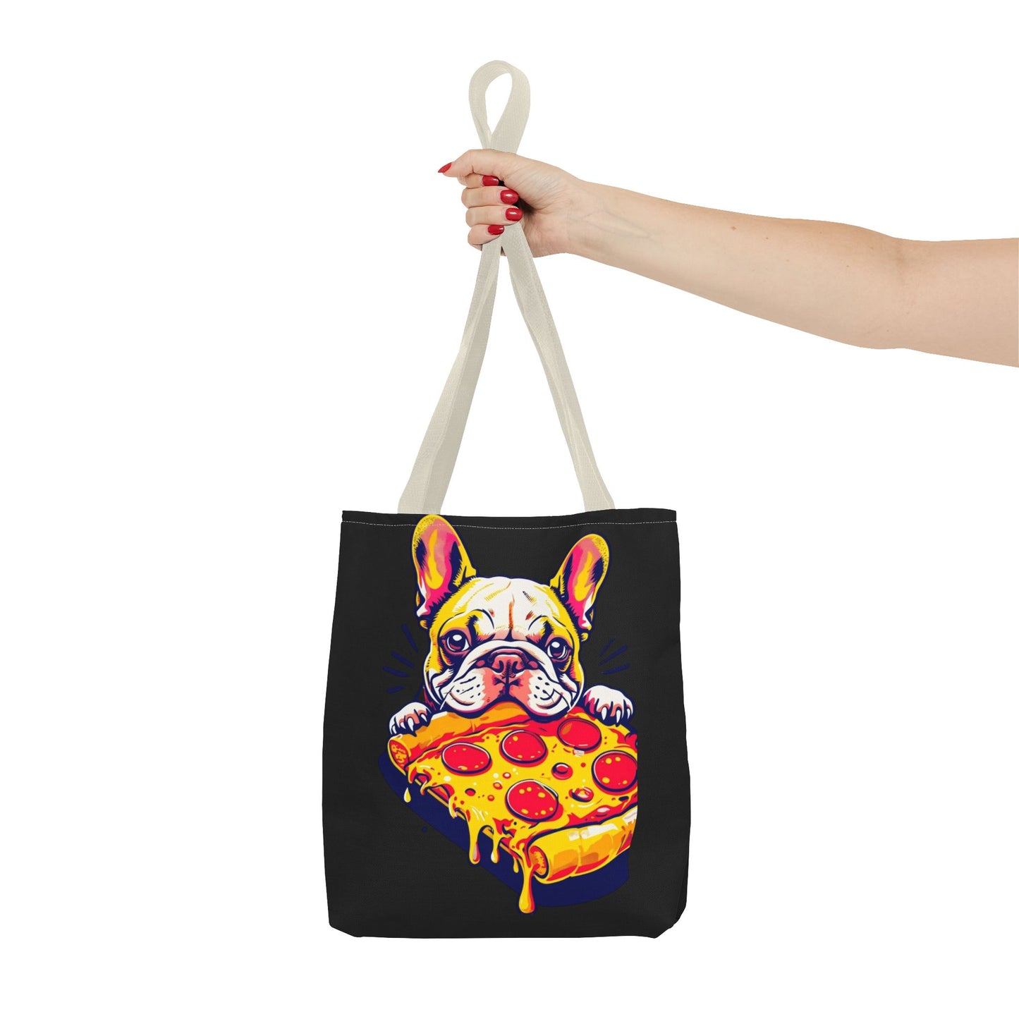 Funny French Bulldog Pizza Tote Bag - Perfect for Dog Lovers & Foodies