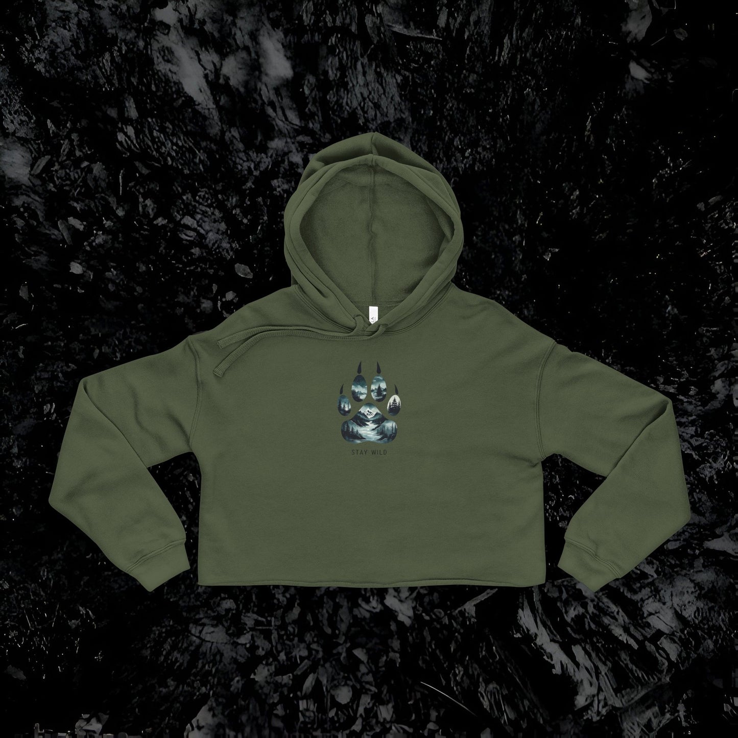 Cropped Hoodie Mystic Wolf Wilderness Paw Prnt