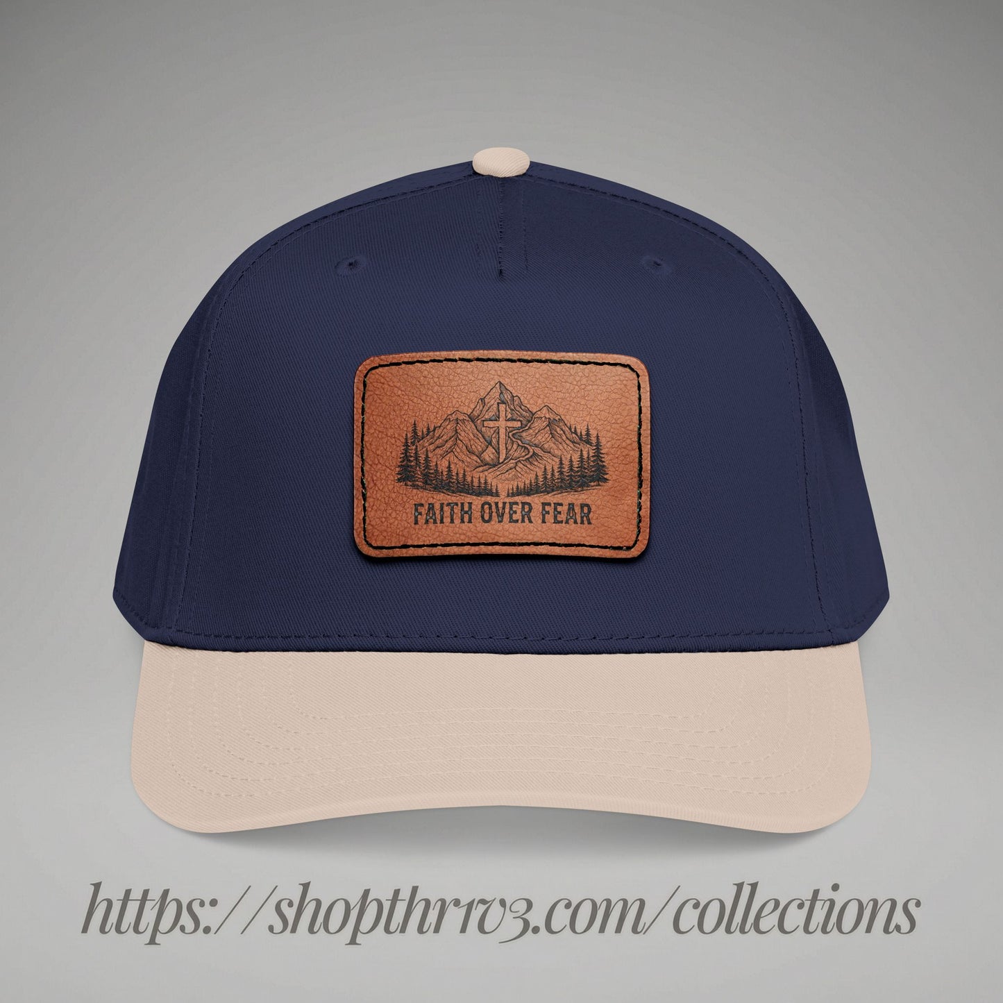 Faith Over Fear Leather Patch Baseball Cap