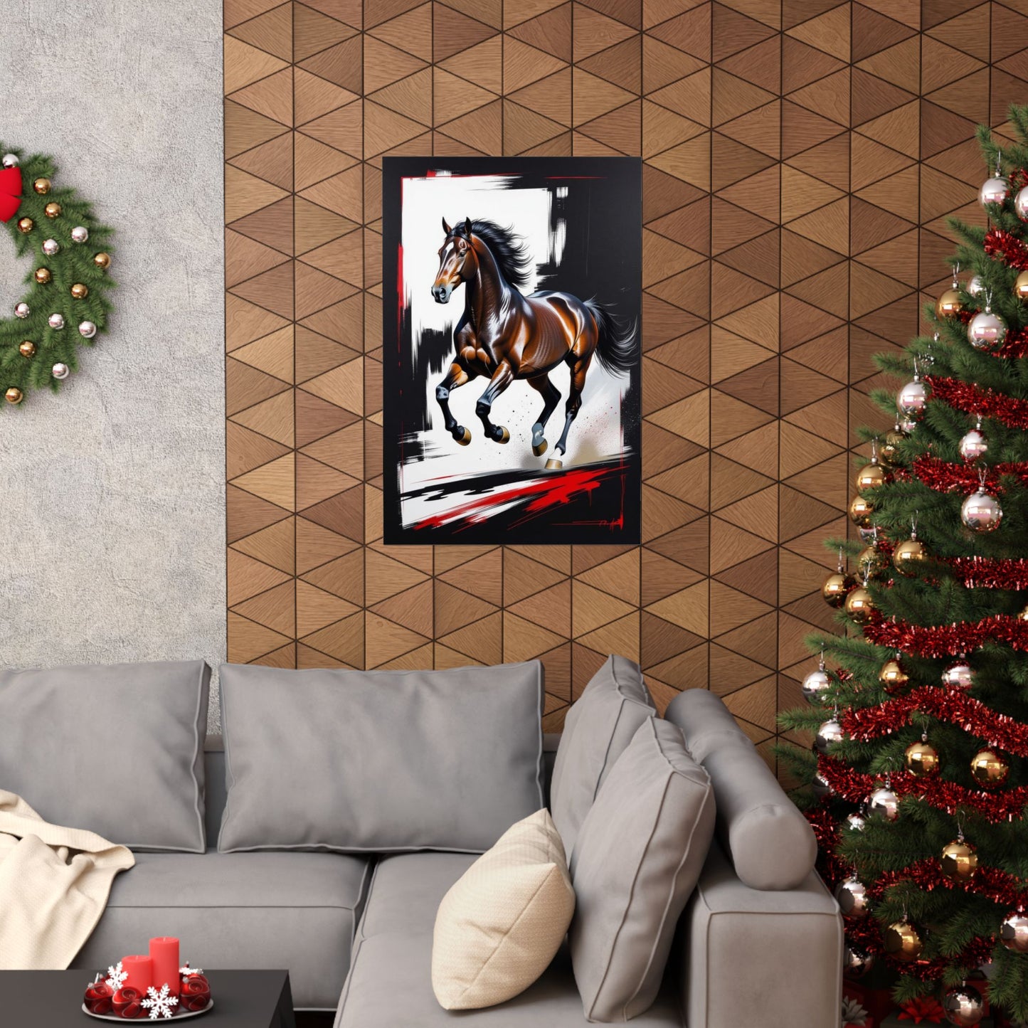 Galloping Horse Art Matte Vertical Poster - Bold Equestrian Masterpiece