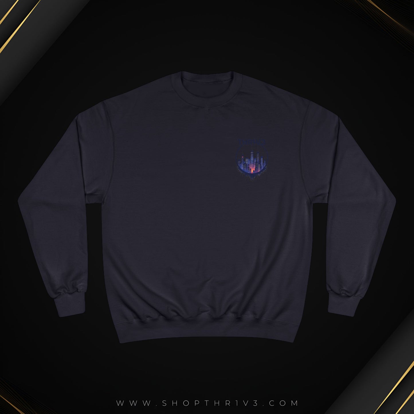 Urban Skyline Champion Sweatshirt - Cozy Fashion, Gift for City Lovers, Casual Wear, Nighttime Aesthetic, Unique Design