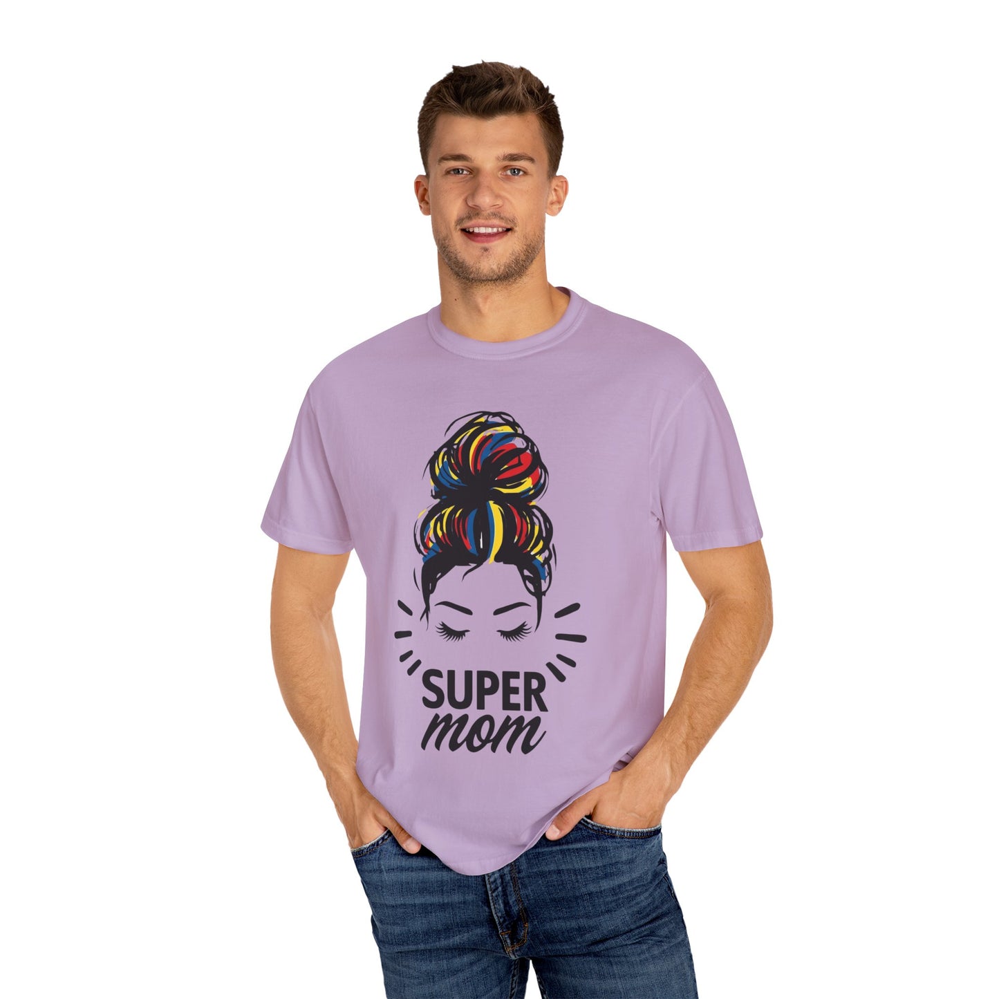 Supermom Women's Tee, Vibrant Bold Unisex T-shirt, Colorful Mother's Day Shirt, Embrace Mom Gift, Fun Graphic Tees for Her