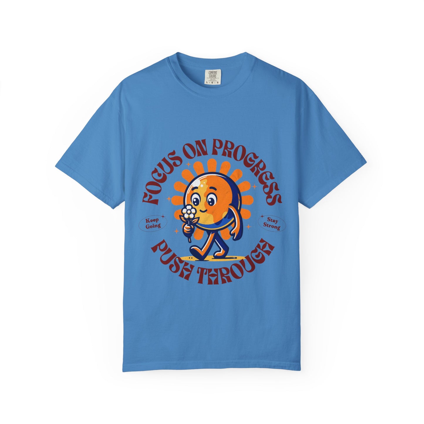 Motivational Unisex T-Shirt - "Focus on Progress, Push Through"