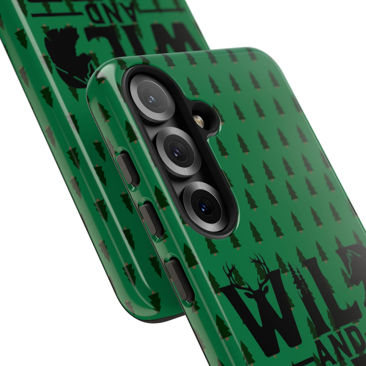 Wild and Free Bear Graphic Phone Case | Forest Pattern iPhone Case