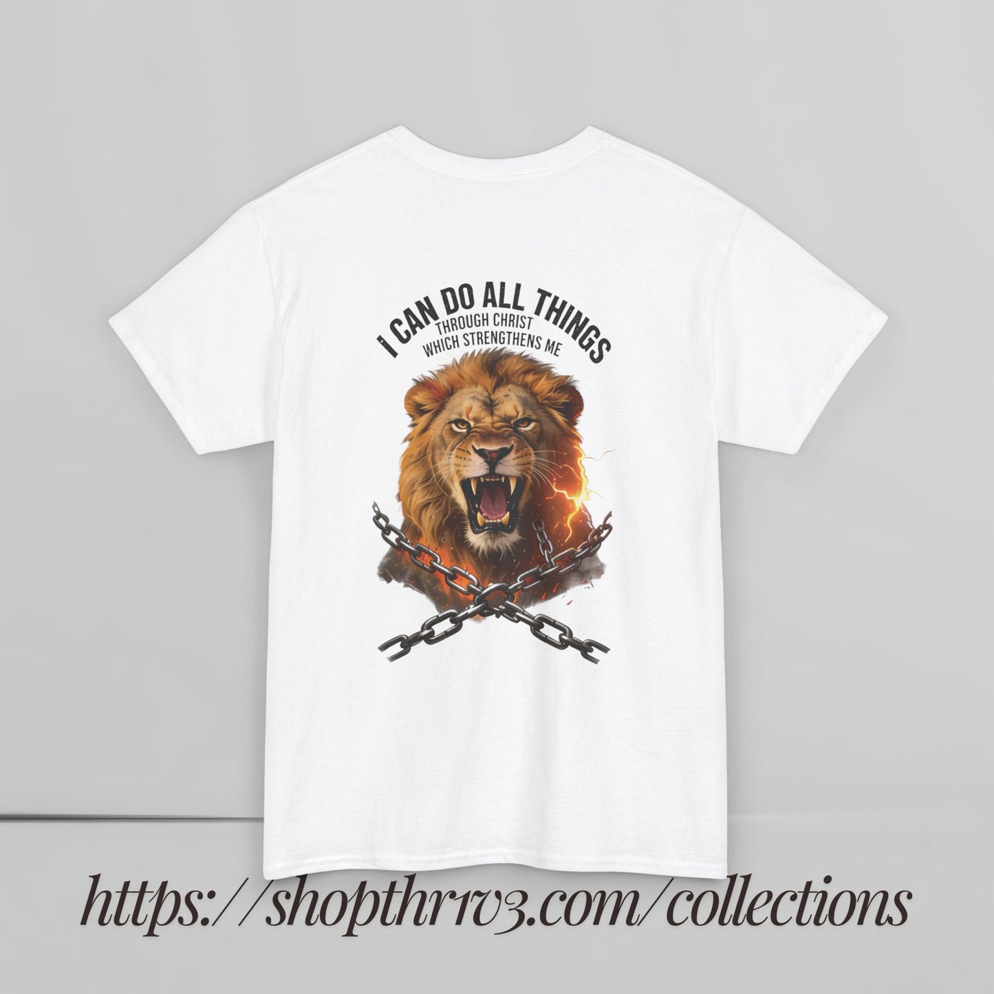 Christian Lion T‑Shirt – “I Can Do All Things” Inspirational Faith Tee