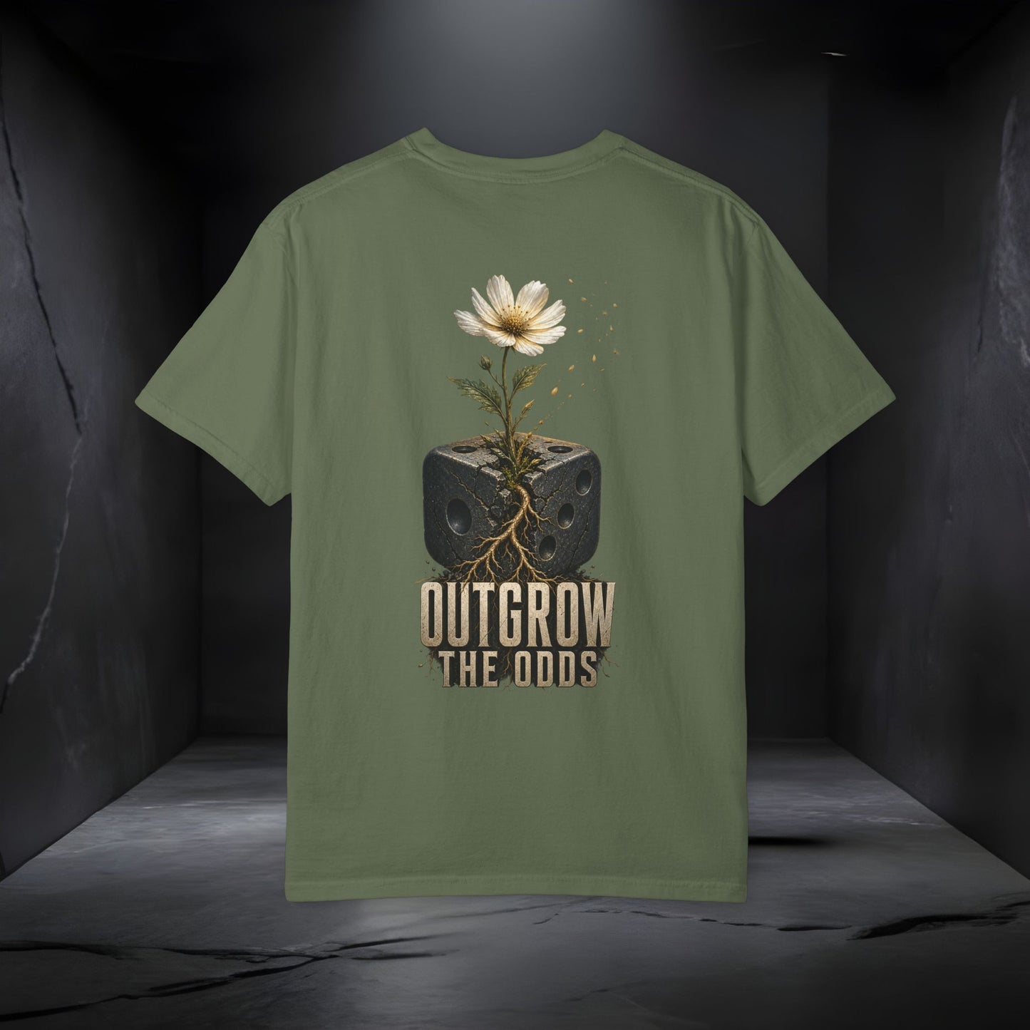 Outgrow The Odds T-Shirt — Inspirational Flower Growth Graphic Tee