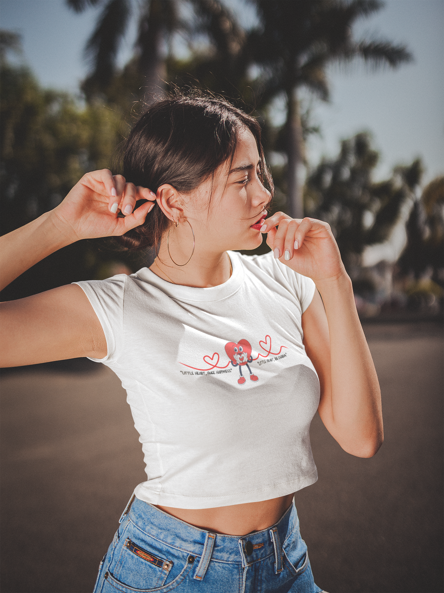 Crop Tee Heart Character Quotes