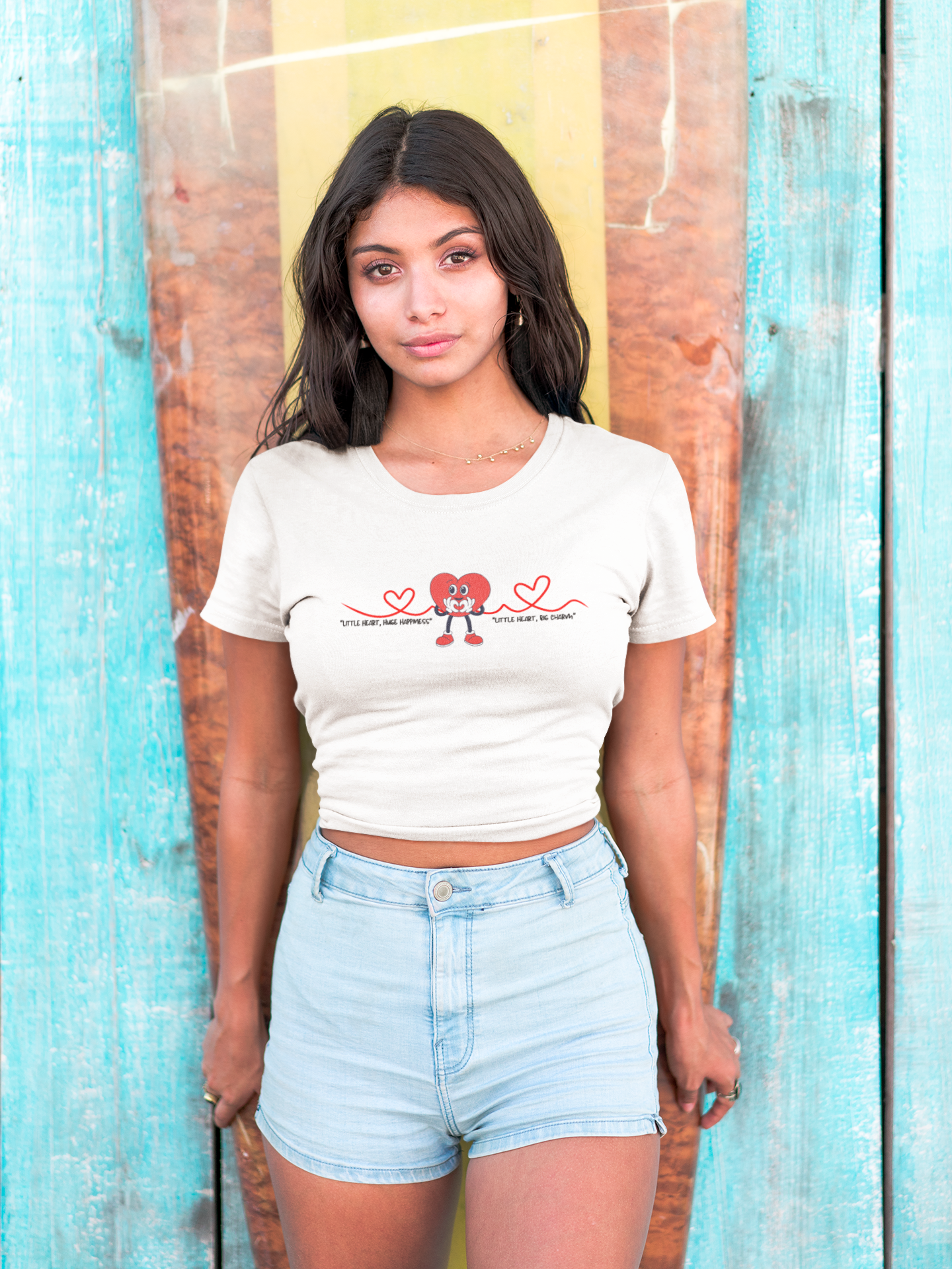 Crop Tee Heart Character Quotes