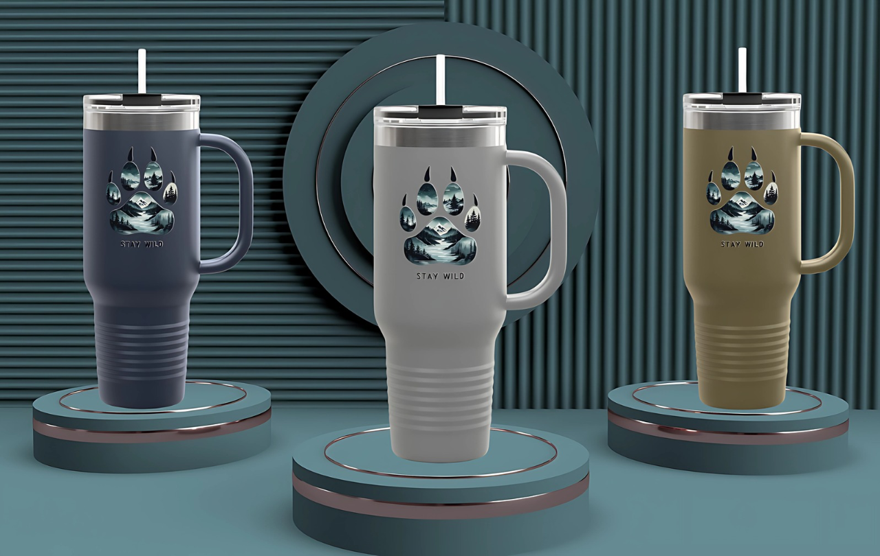 Stay Wild Insulated Travel Mug | 40oz Adventure Coffee Cup | Perfect for Nature Lovers, Camping, Road Trips, Gifts