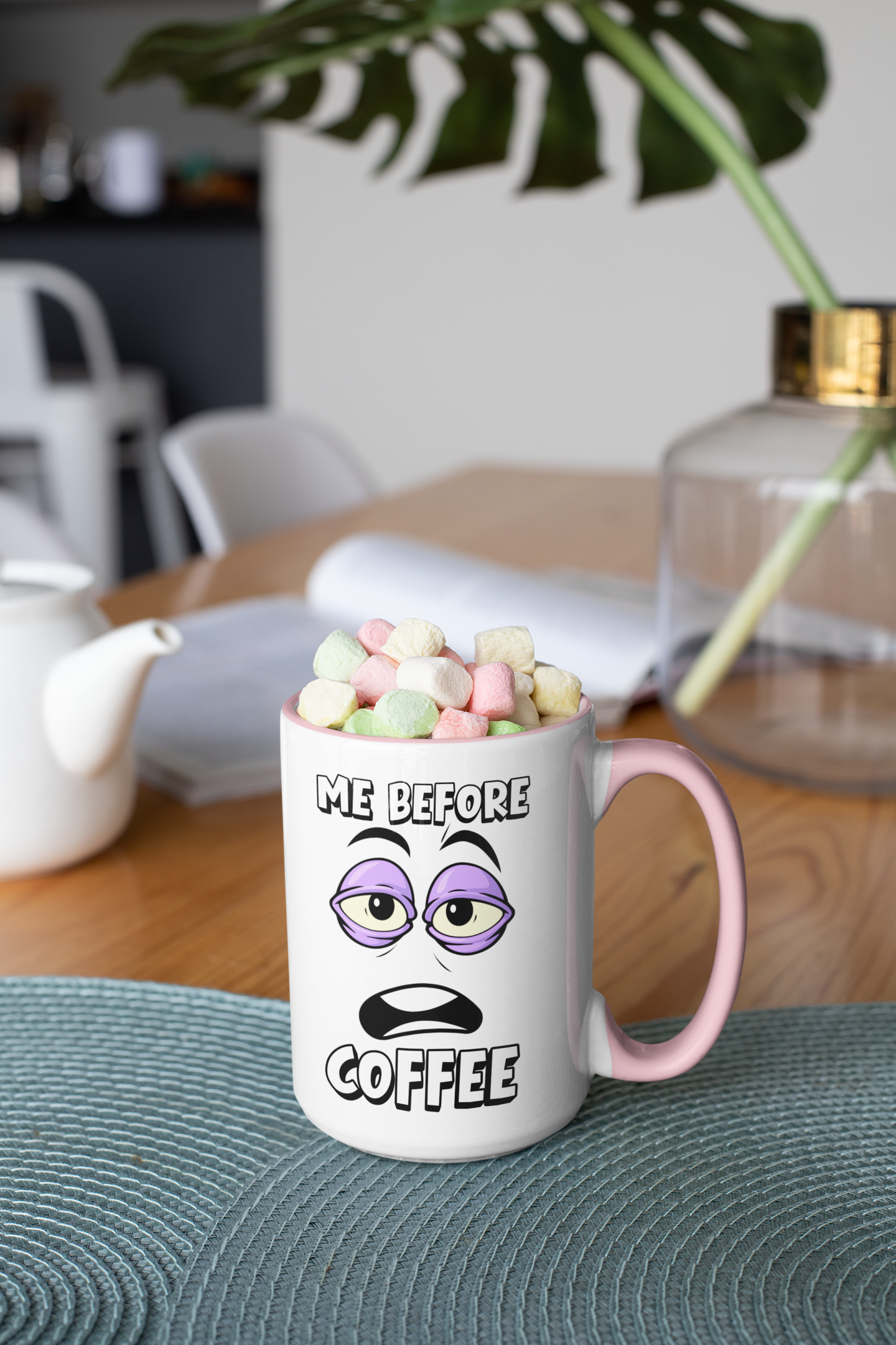 Life Before Coffee Morning Vibes Accent Coffee Mug (11, 15oz)