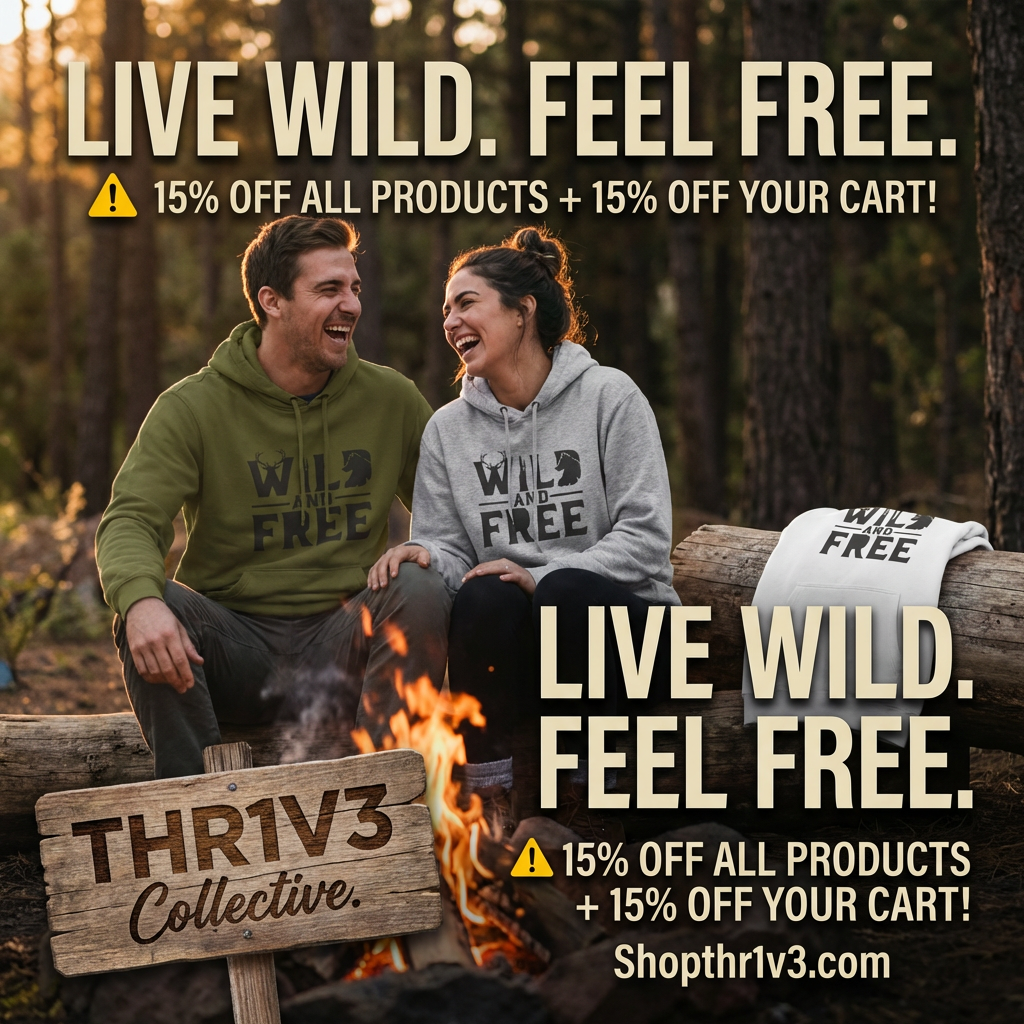 Wild & Free wolf tree antlers hoodie | Three-panel fleece