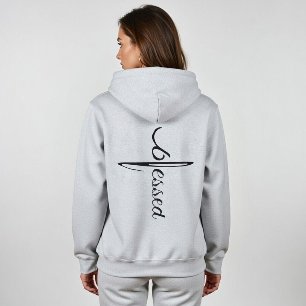 Blessed Cross Hoodie — Faith & Positivity Pullover