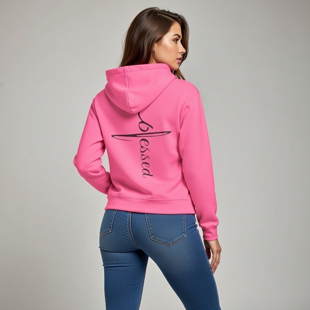 Blessed Cross Hoodie — Faith & Positivity Pullover
