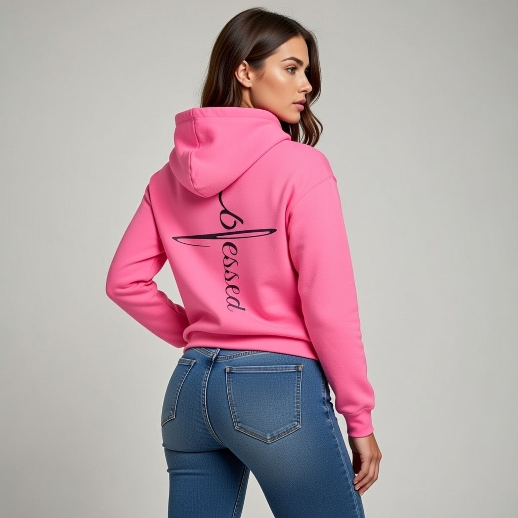 Blessed Cross Hoodie — Faith & Positivity Pullover