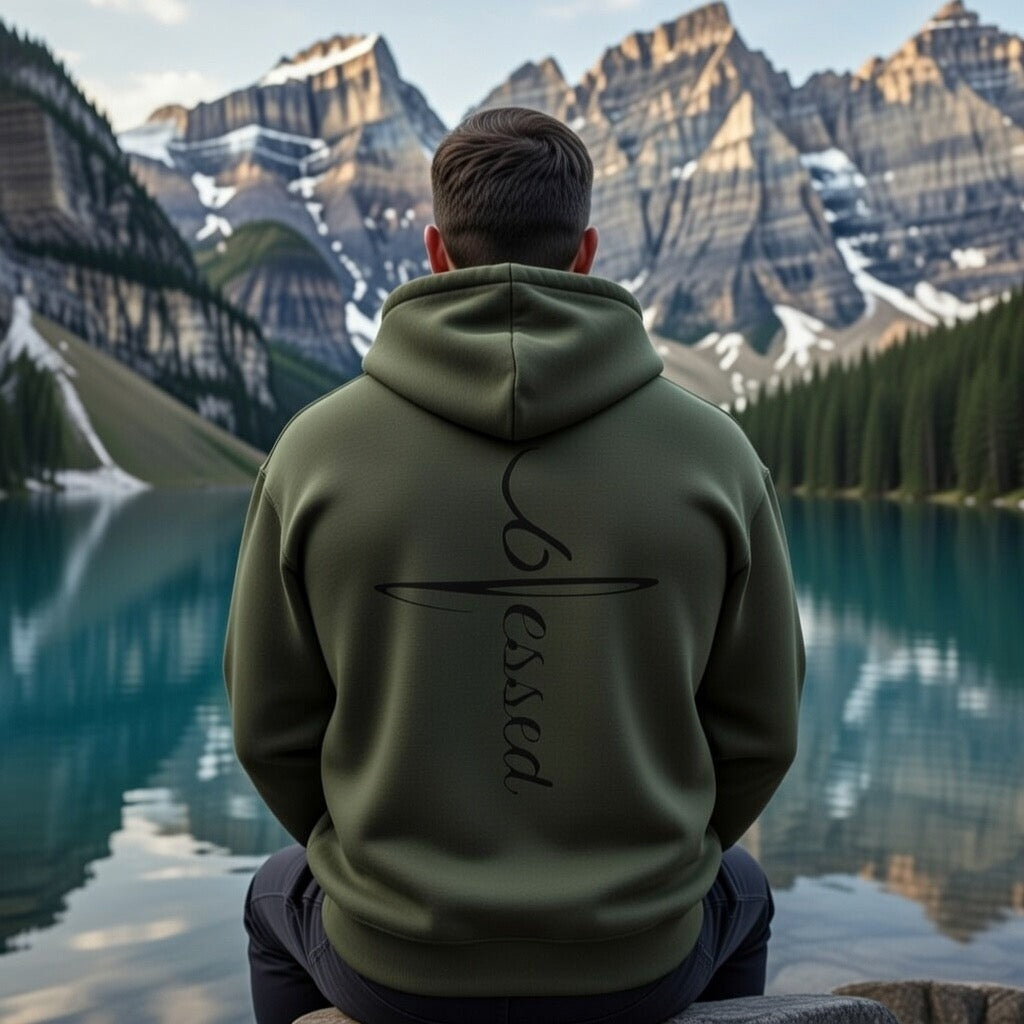 Blessed Cross Hoodie — Faith & Positivity Pullover