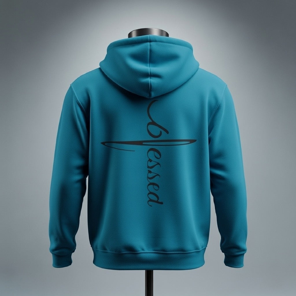 Blessed Cross Hoodie — Faith & Positivity Pullover