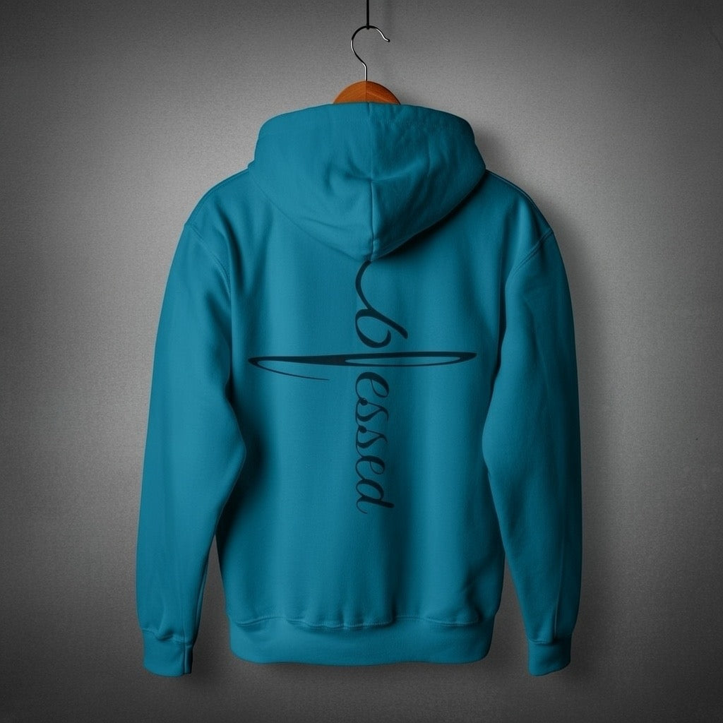 Blessed Cross Hoodie — Faith & Positivity Pullover