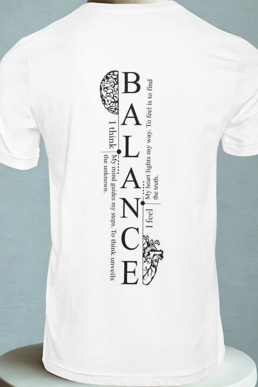 Balance Graphic Tee — Minimal Yin Yang Design with 'BALANCE' Typography
