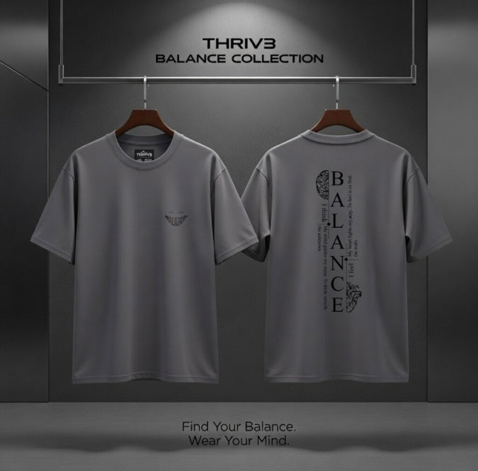 Balance Graphic Tee — Minimal Yin Yang Design with 'BALANCE' Typography