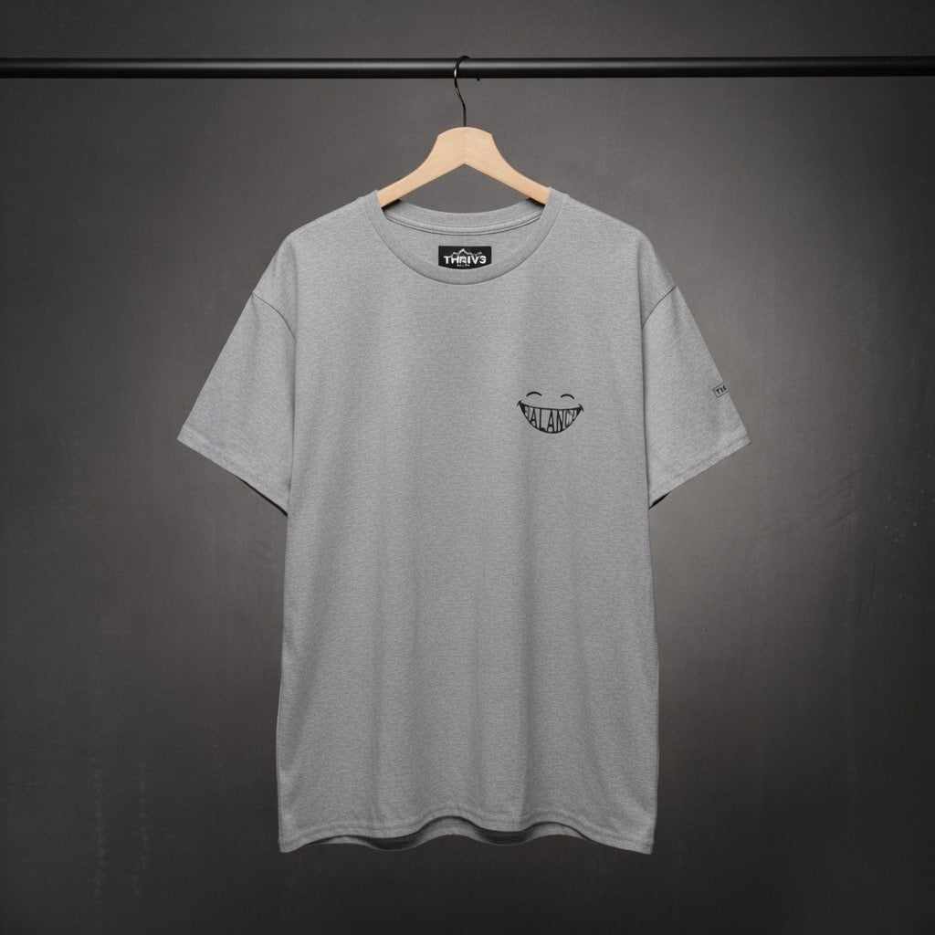 Balance Graphic Tee — Minimal Yin Yang Design with 'BALANCE' Typography