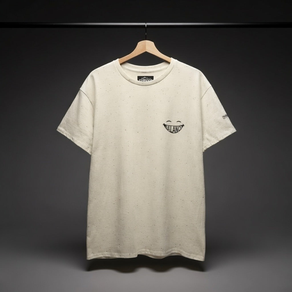 Balance Graphic Tee — Minimal Yin Yang Design with 'BALANCE' Typography