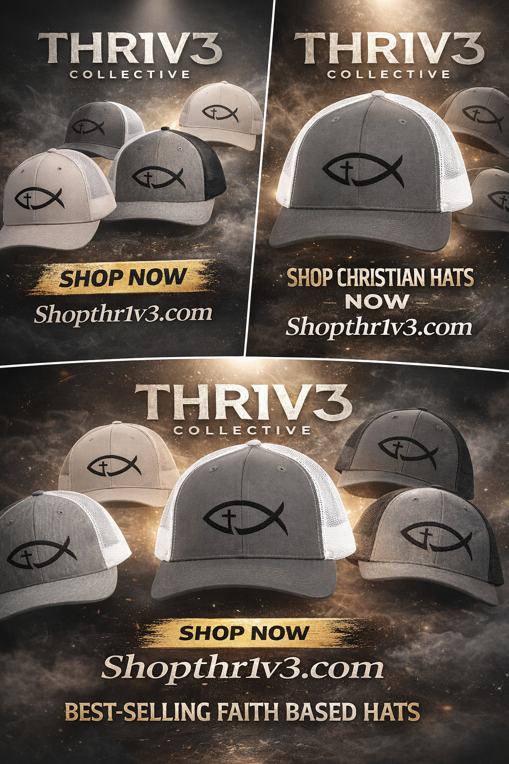 Embroidered Christian Fish Snapback Trucker Cap