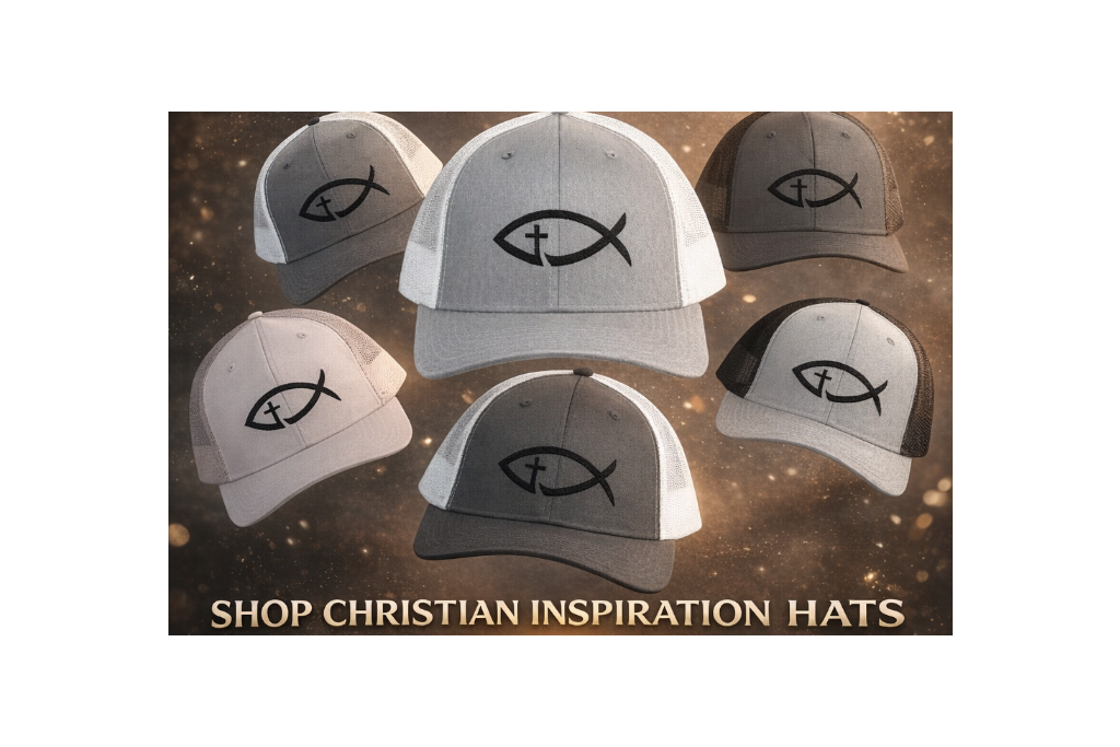Embroidered Christian Fish Snapback Trucker Cap
