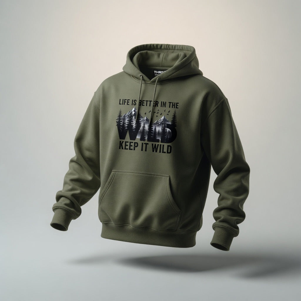 Keep It Wild Hoodie - "Life Is Better In The Wild" Outdoor Adventure Sweatshirt