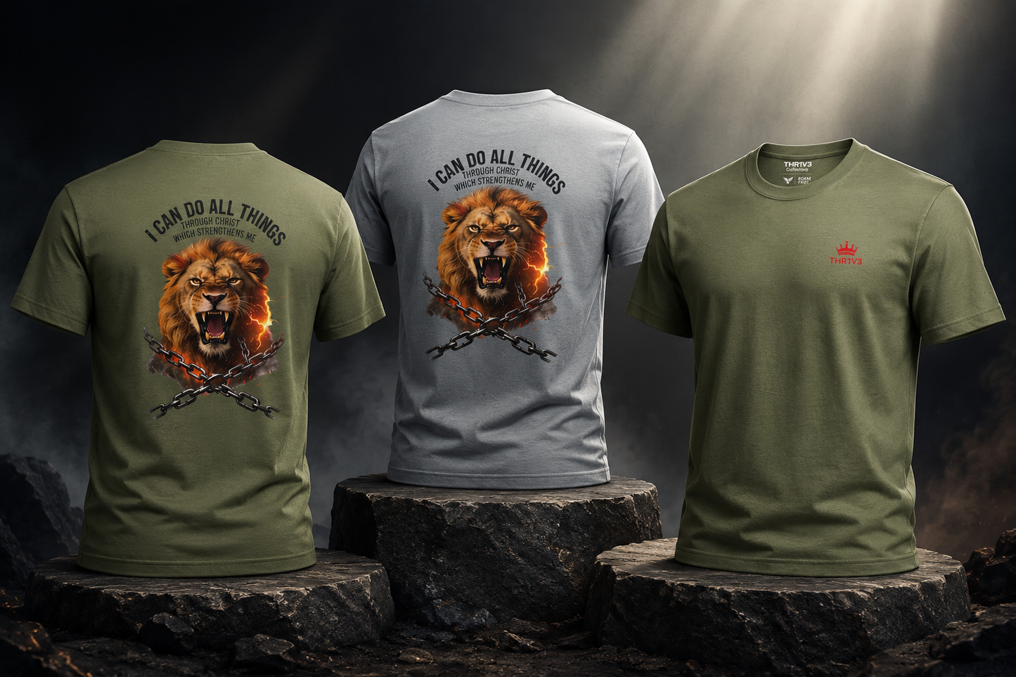 Christian Lion T‑Shirt – “I Can Do All Things” Inspirational Faith Tee