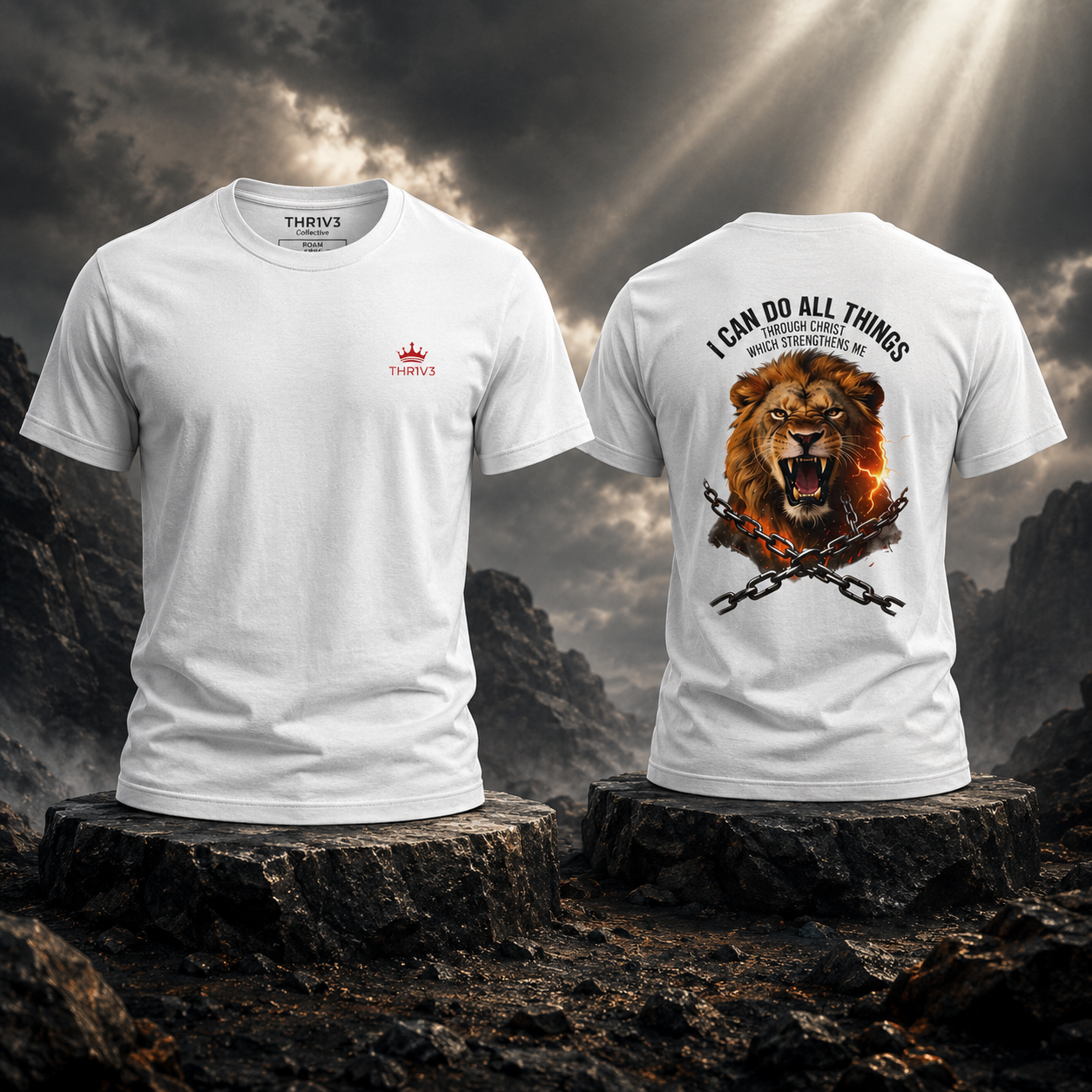 Christian Lion T‑Shirt – “I Can Do All Things” Inspirational Faith Tee