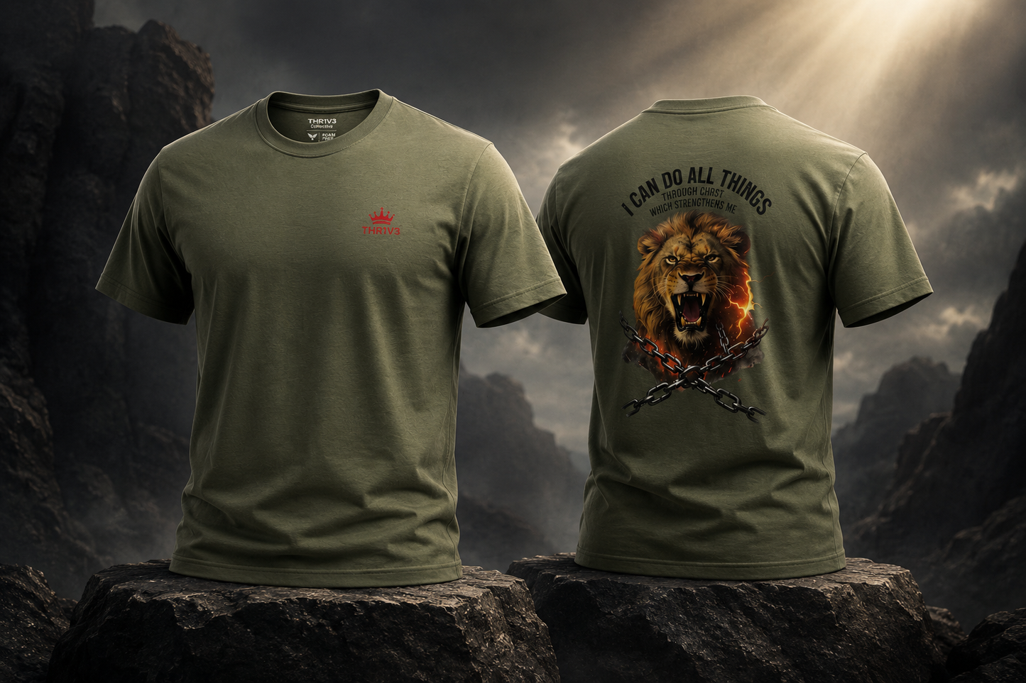 Christian Lion T‑Shirt – “I Can Do All Things” Inspirational Faith Tee