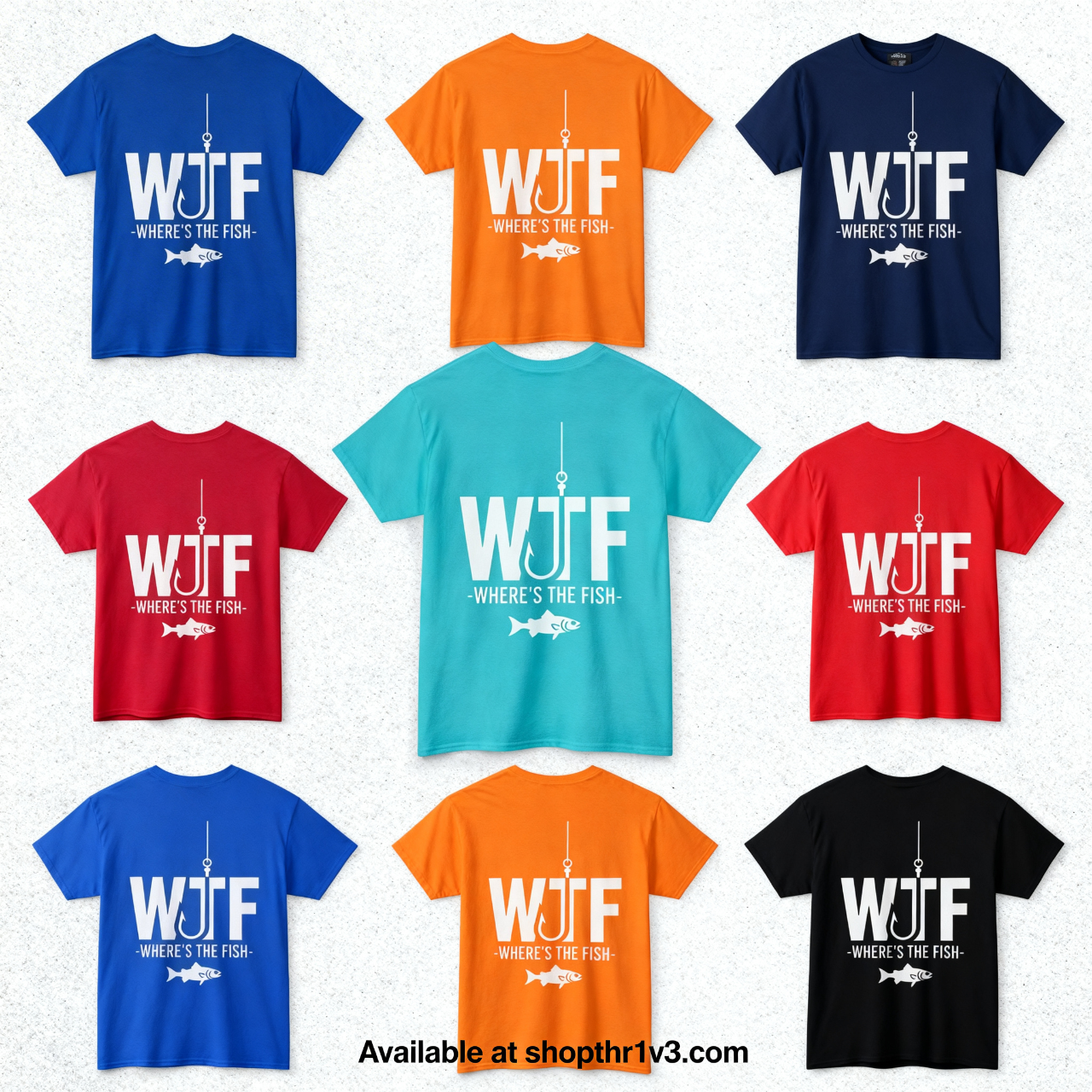 Fishing T-Shirt – "Let's Go Fishing" & "WTF (Where's The Fish)" Graphic Tee for Anglers