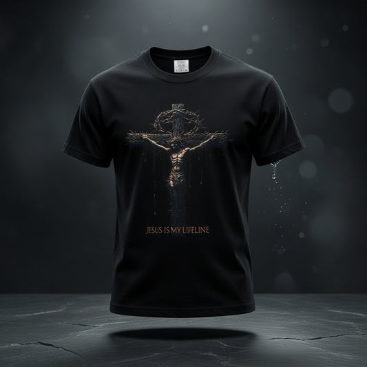 Jesus Is My Guideline T-Shirt — Dark Religious Crucifix Tee