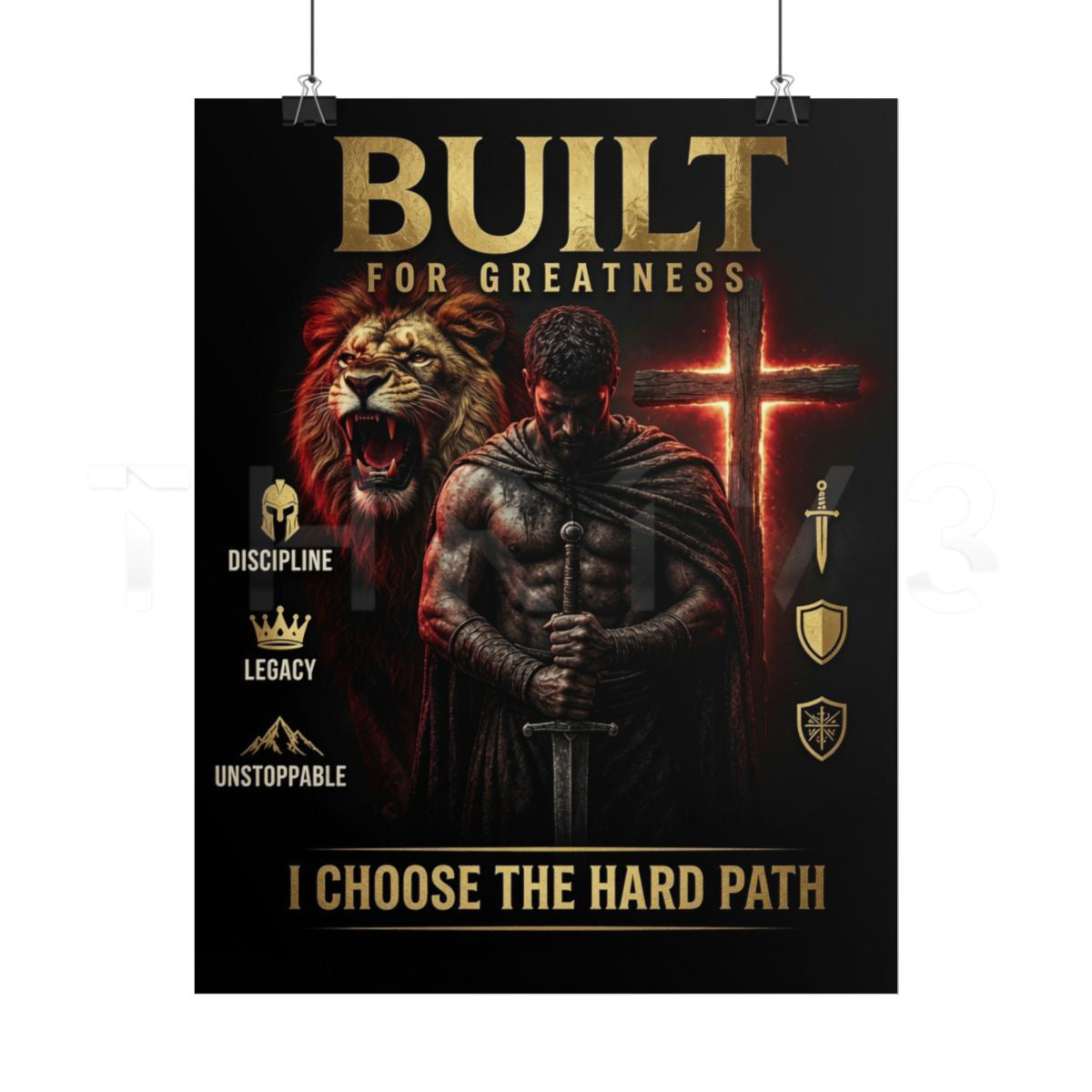 Built for Greatness Motivational Poster — "I Choose the Hard Path"