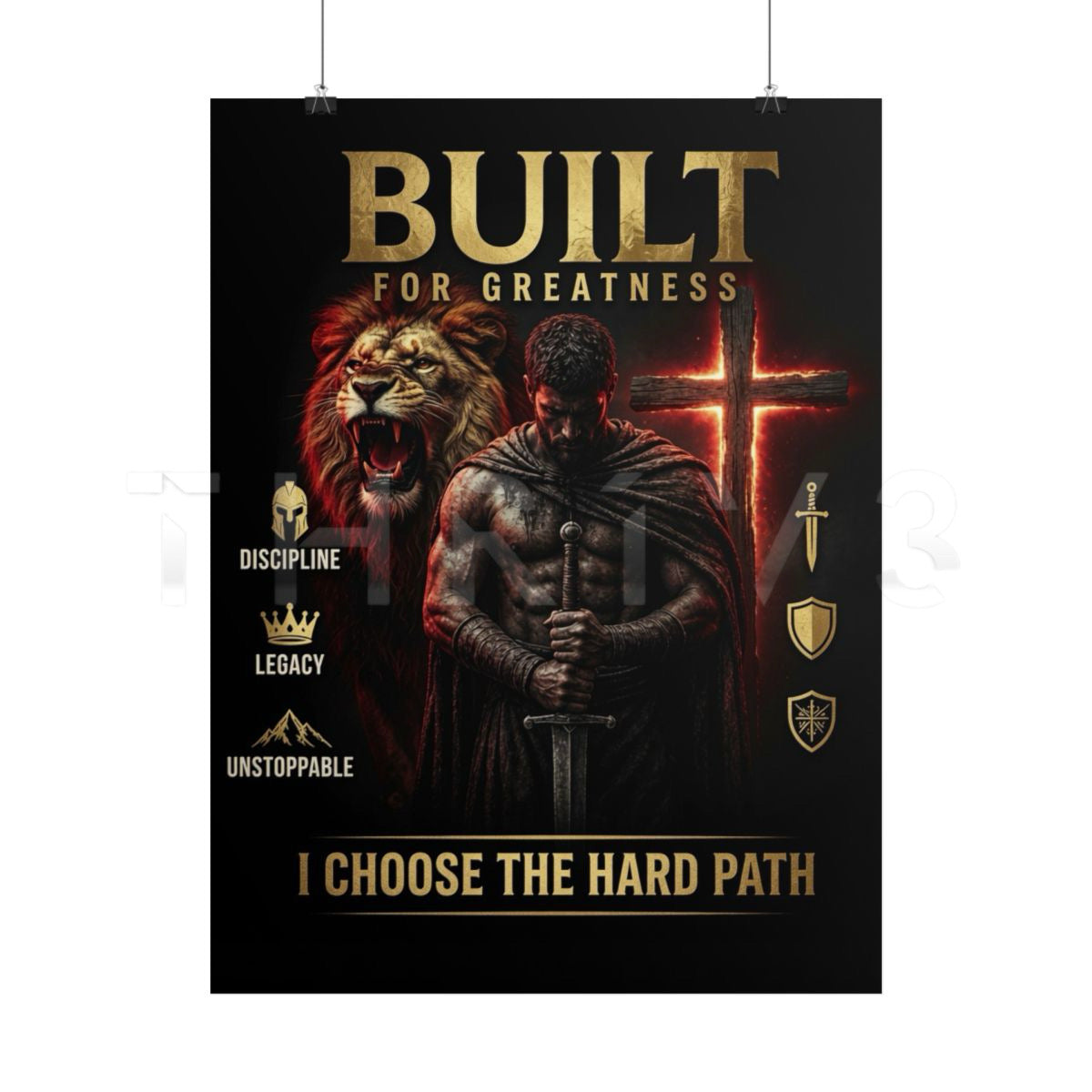 Built for Greatness Motivational Poster — "I Choose the Hard Path"
