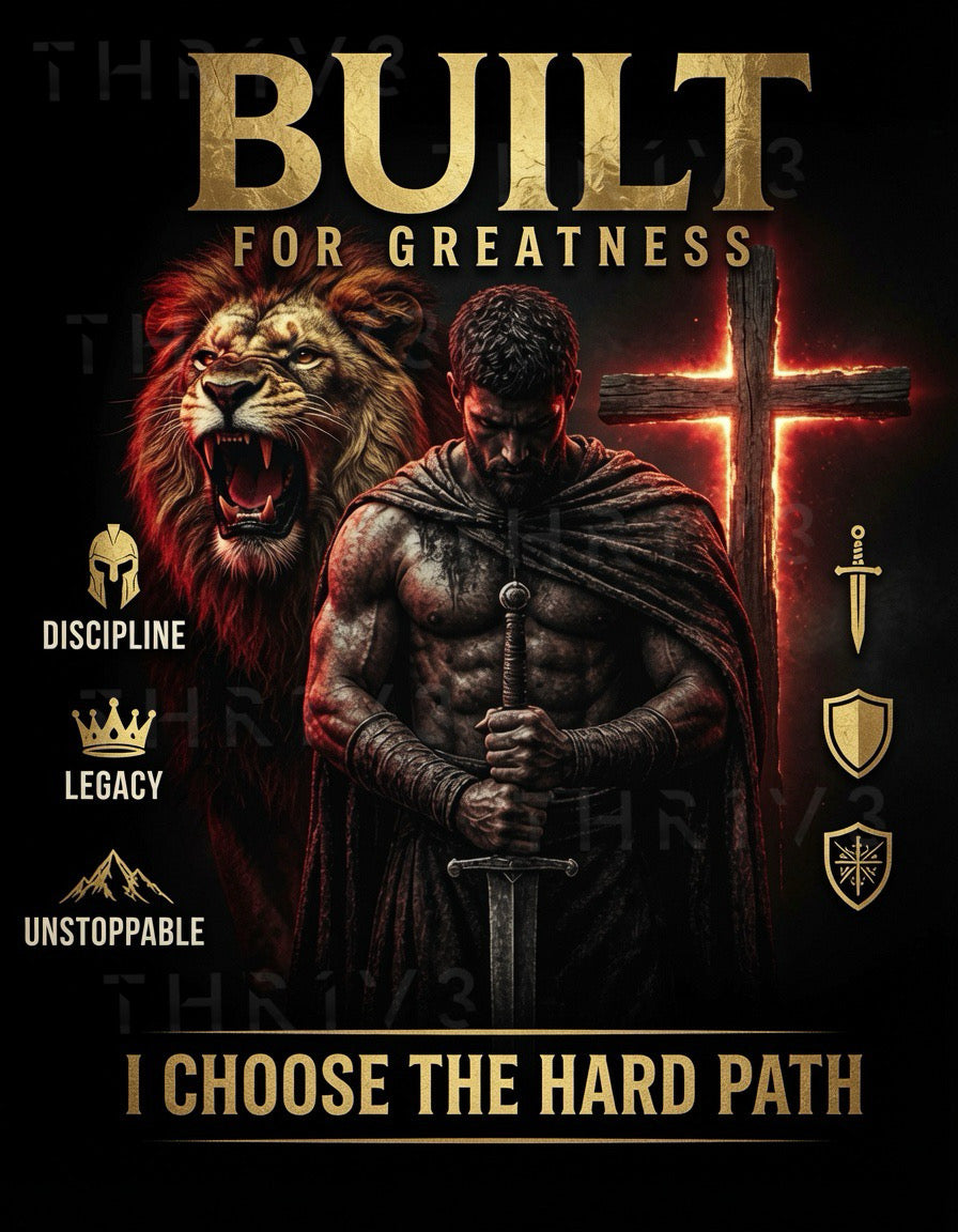 Built for Greatness Motivational Poster — "I Choose the Hard Path"