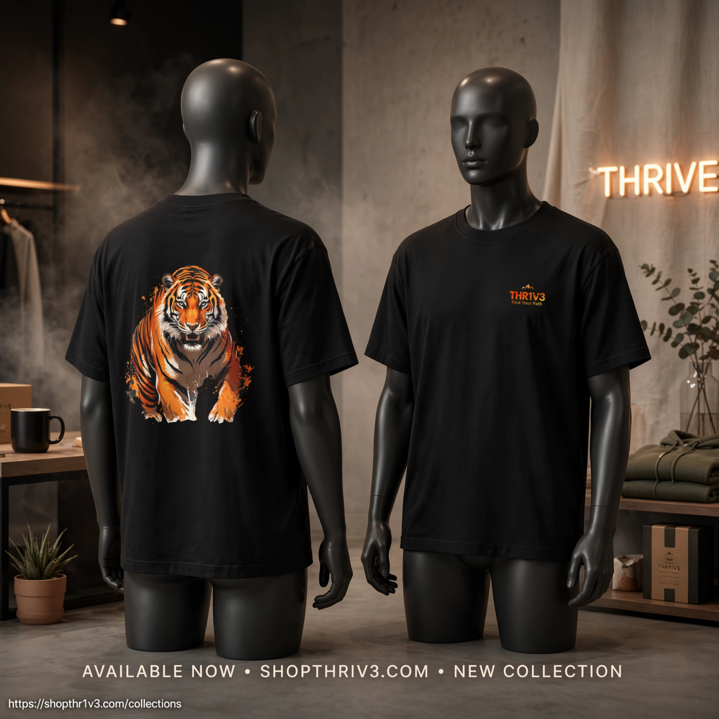 Tiger Graphic Tee — Fierce Orange Tiger Back Print Oversized Boxy Tee