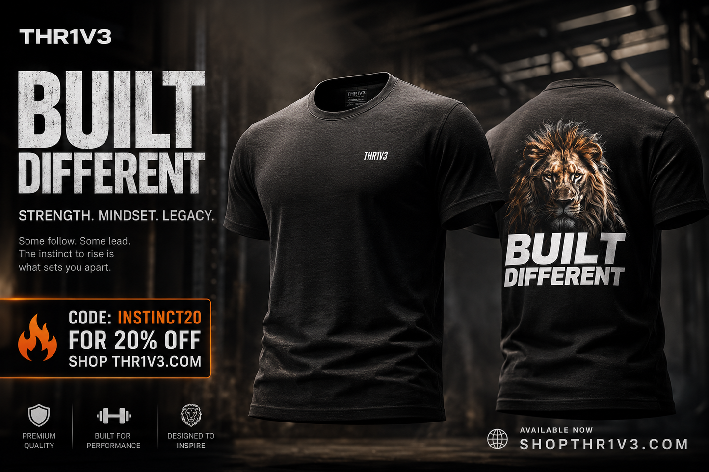 Built Different Lion T-Shirt — Bold Graphic Tee for Confident Men & Women