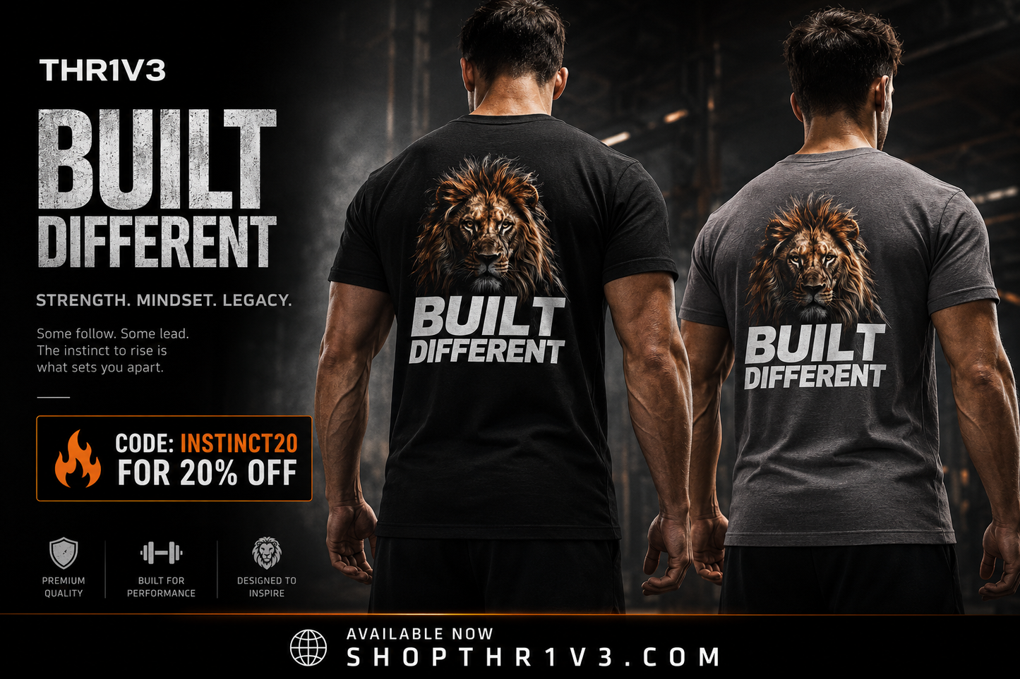 Built Different Lion T-Shirt — Bold Graphic Tee for Confident Men & Women