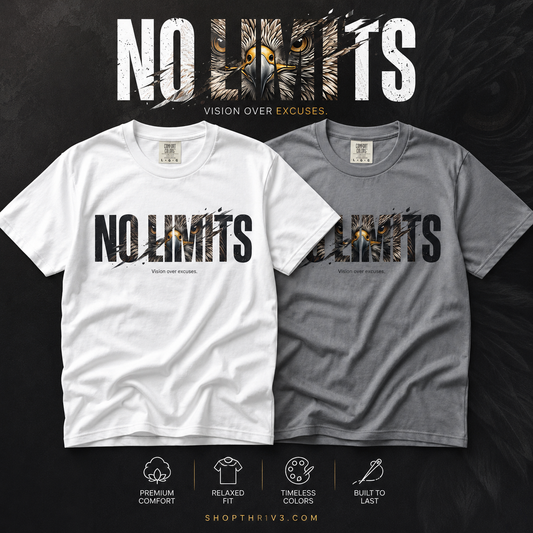 No Limits Graphic T-Shirt — Motivational 'No Limits' Design