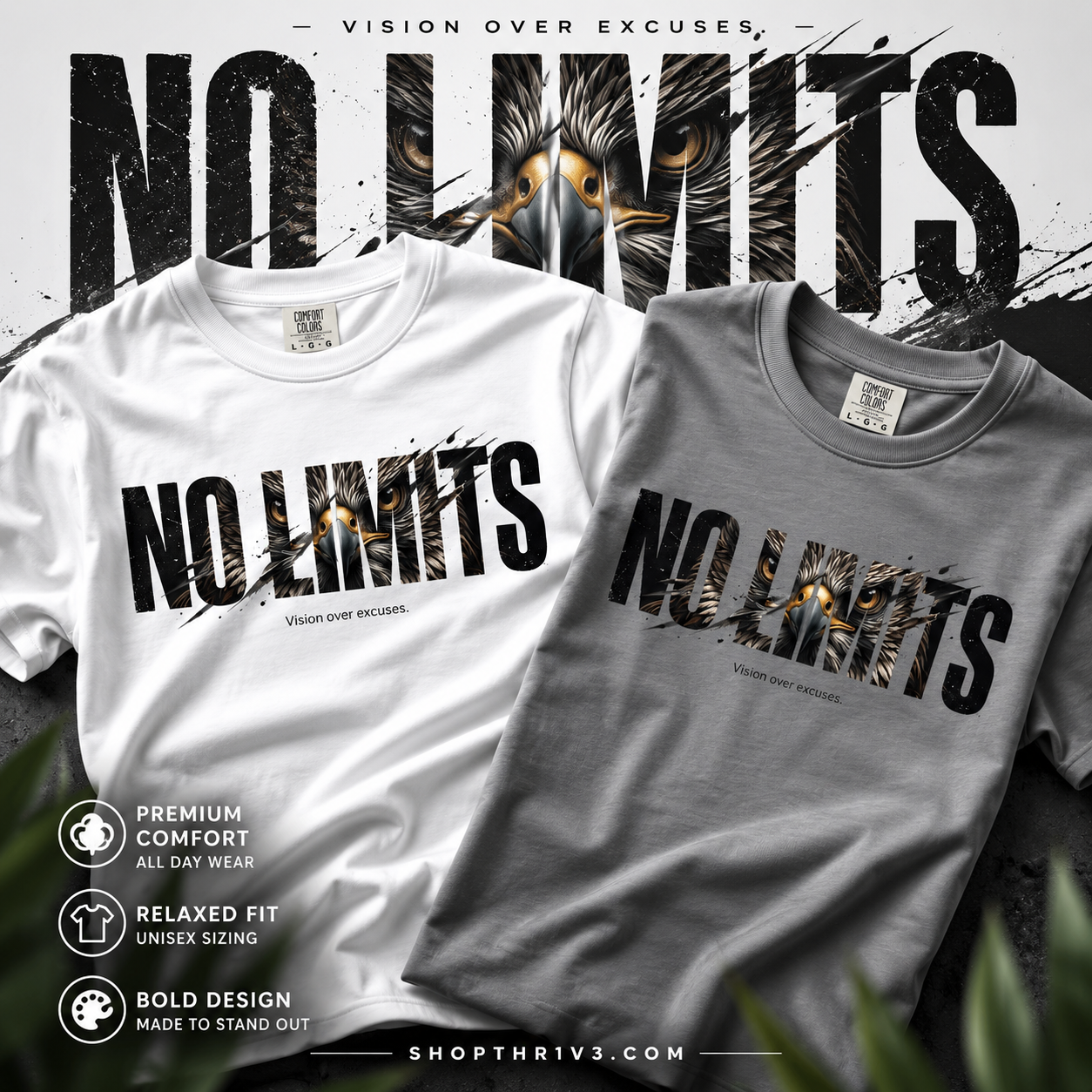 No Limits Graphic T-Shirt — Motivational 'No Limits' Design