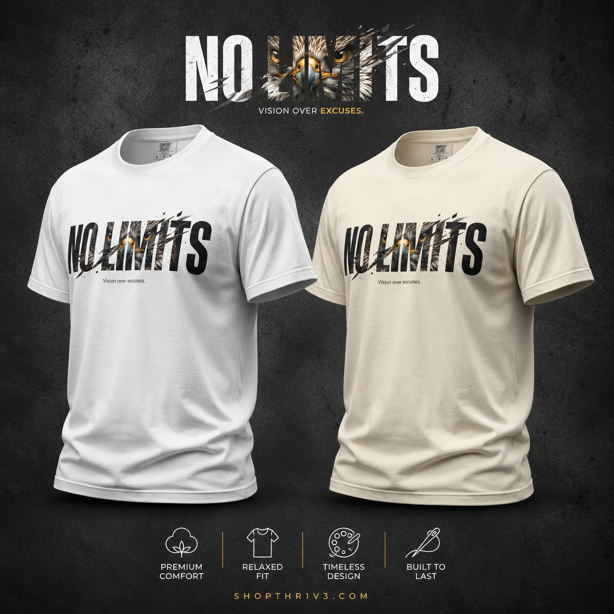 No Limits Graphic T-Shirt — Motivational 'No Limits' Design