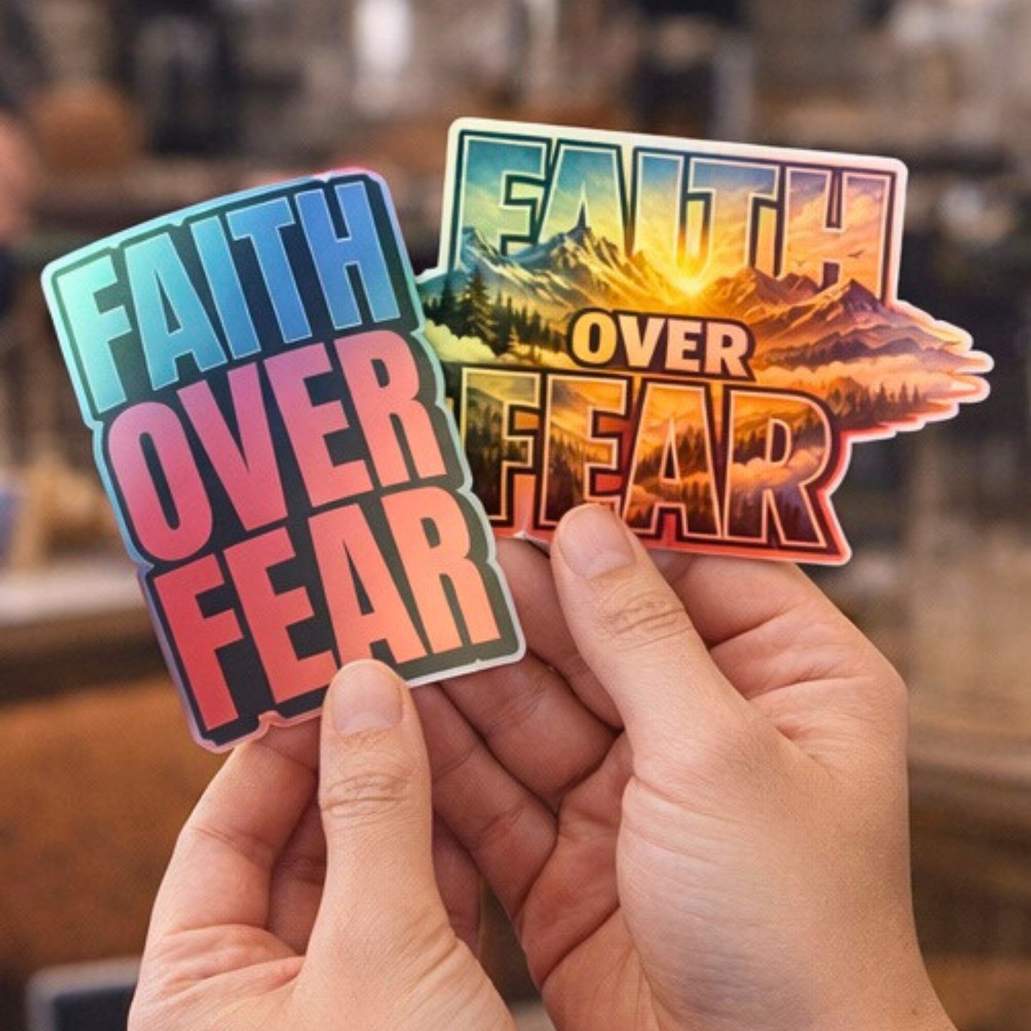 Faith Over Fear Sticker Sheet — Inspirational Christian Stickers for Journals, Water Bottles & Gifts