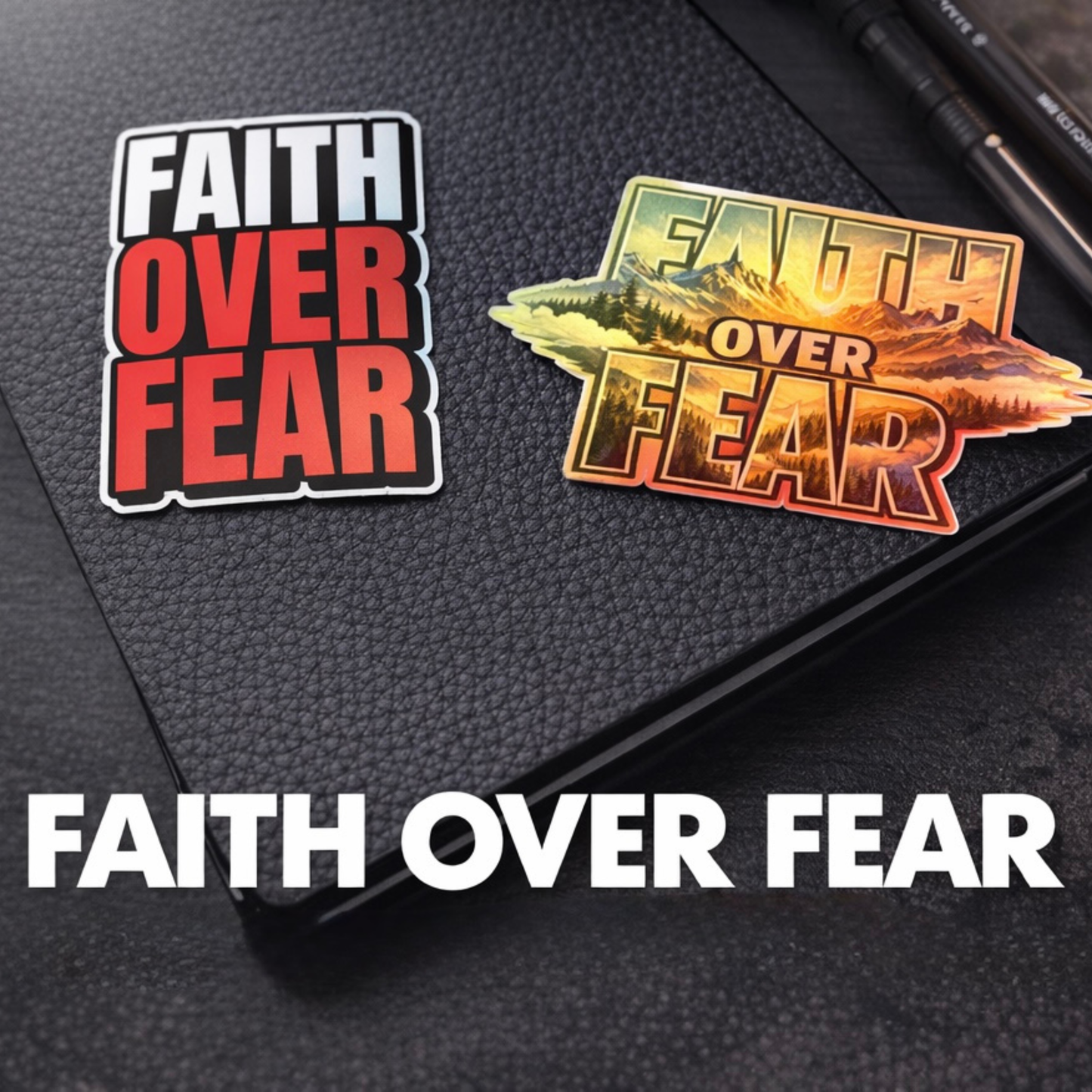 Faith Over Fear Sticker Sheet — Inspirational Christian Stickers for Journals, Water Bottles & Gifts