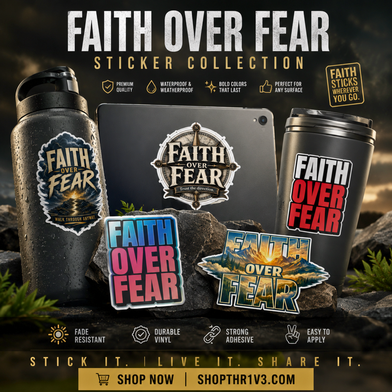 Faith Over Fear Sticker Sheet — Inspirational Christian Stickers for Journals, Water Bottles & Gifts